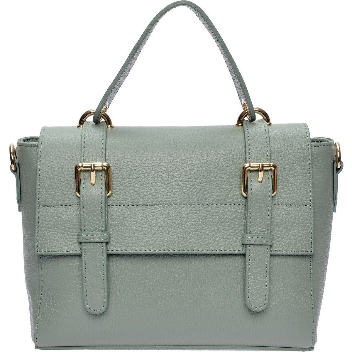 Elegante Leder-Satchel mit Schnallendetails