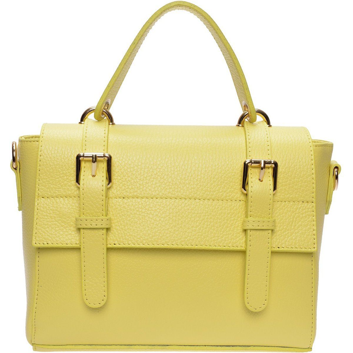Top-Handle-Tasche aus genarbtem Leder