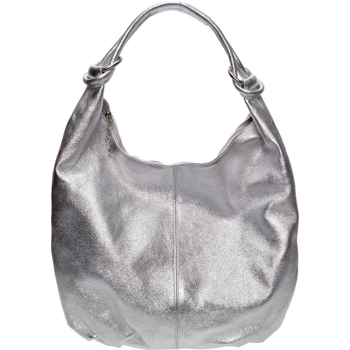 Hobo-Tasche aus metallischem Rindsleder