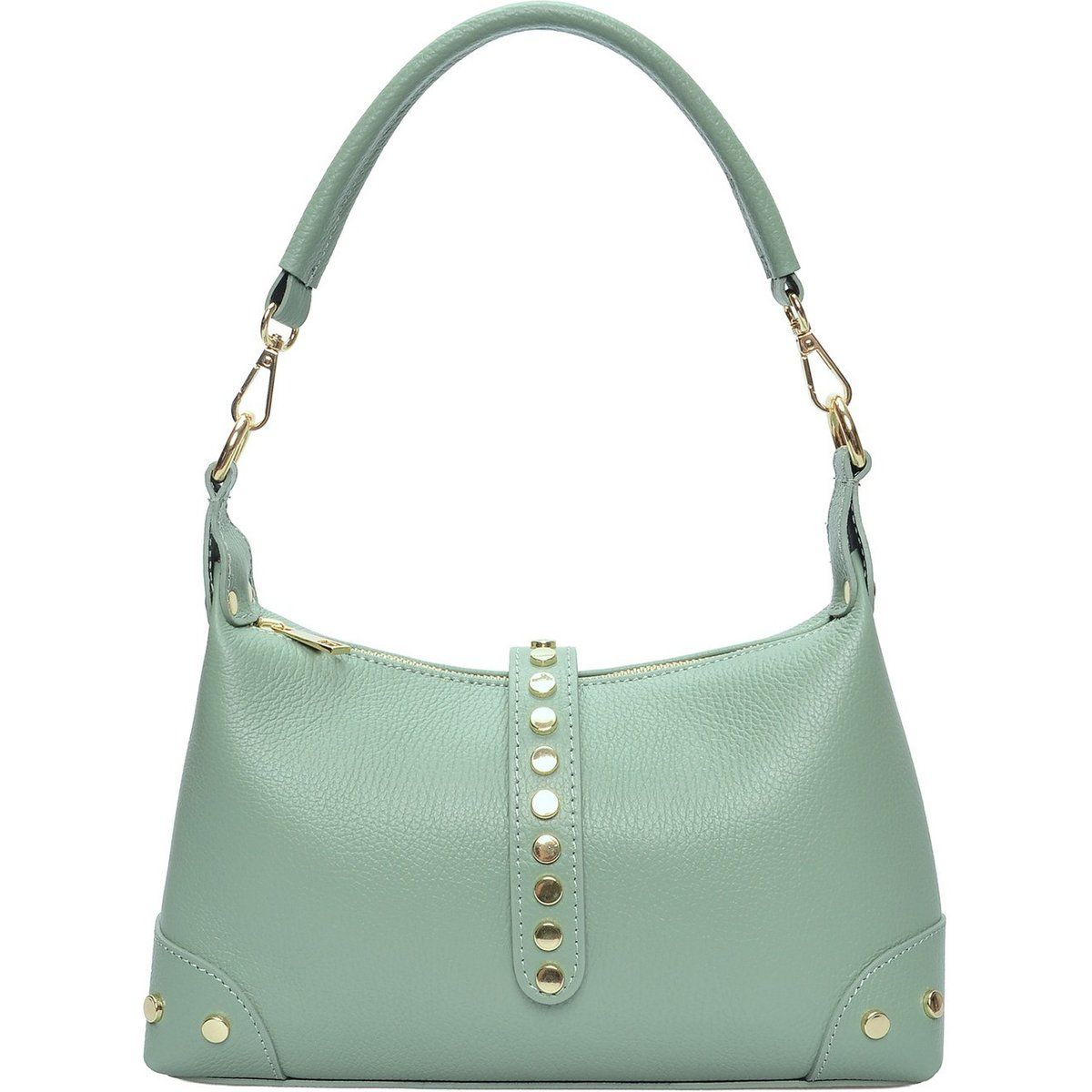Verzierte Schultertasche aus genarbtem Leder