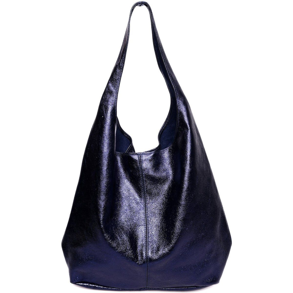 Hobo-Tasche aus Metallic-Leder