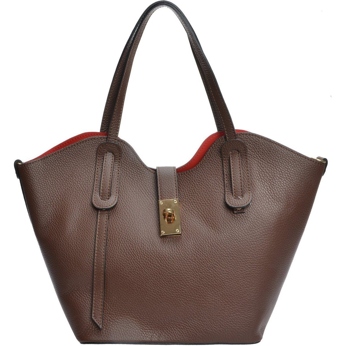 Elegante Shopper-Tasche aus genarbtem Leder
