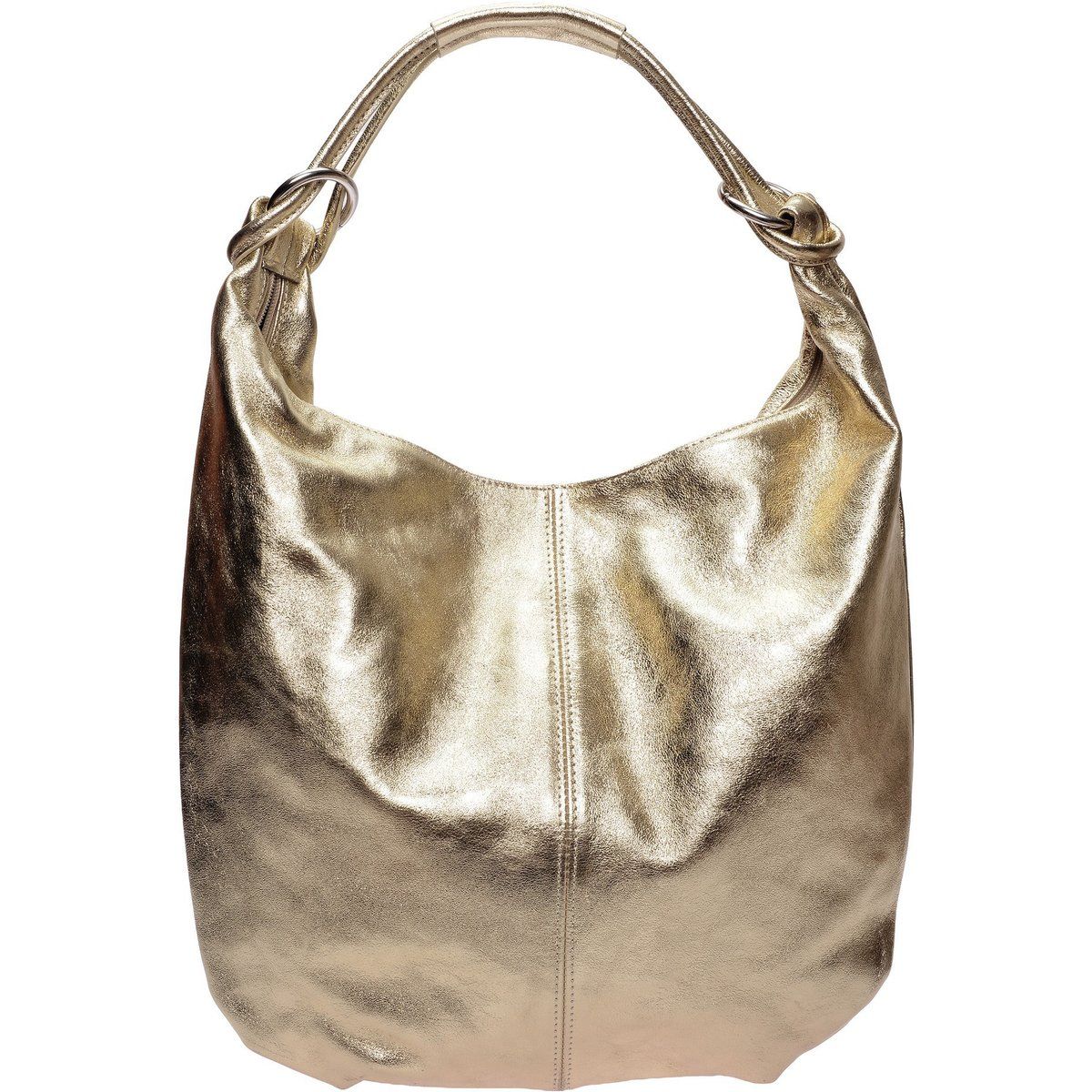 Slouchy Hobo-Tasche aus Metallic-Leder