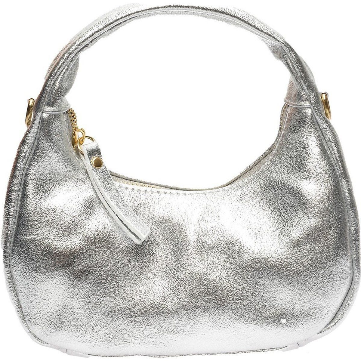 Metallische Leder-Hobo-Schultertasche