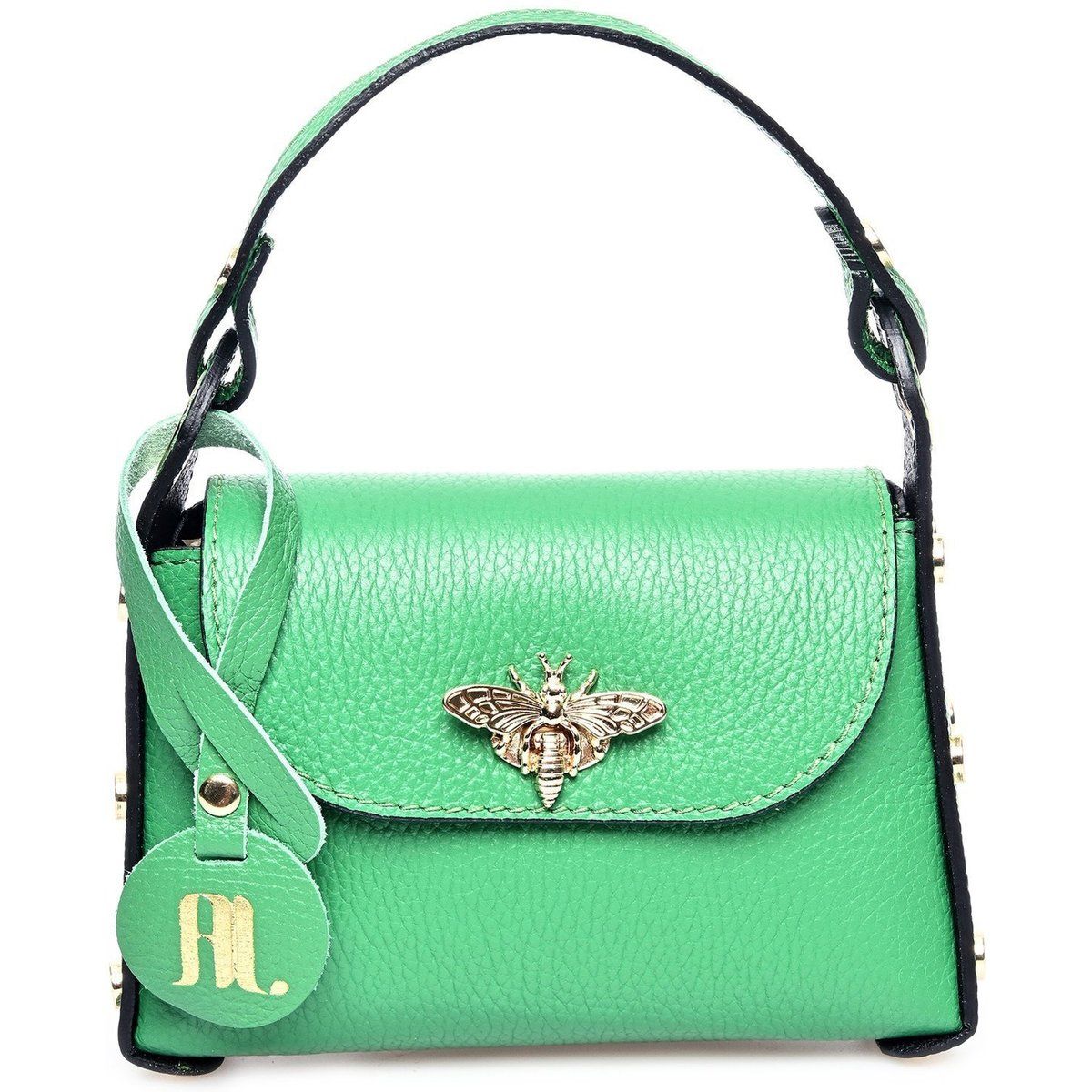 Leder-Minitasche mit Bienenemblem