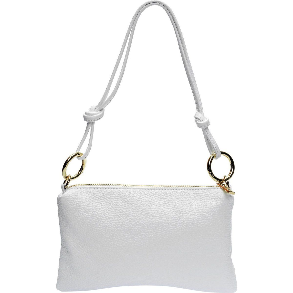 Minimalistische Schultertasche aus genarbtem Leder