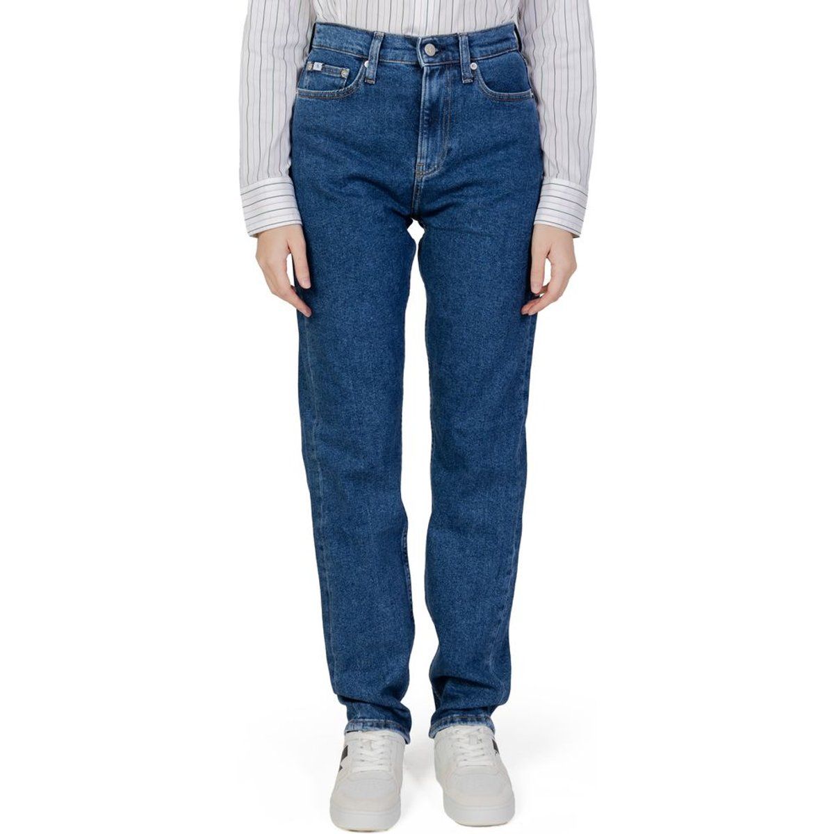 Hochtaillierte Jeans mit geradem Bein