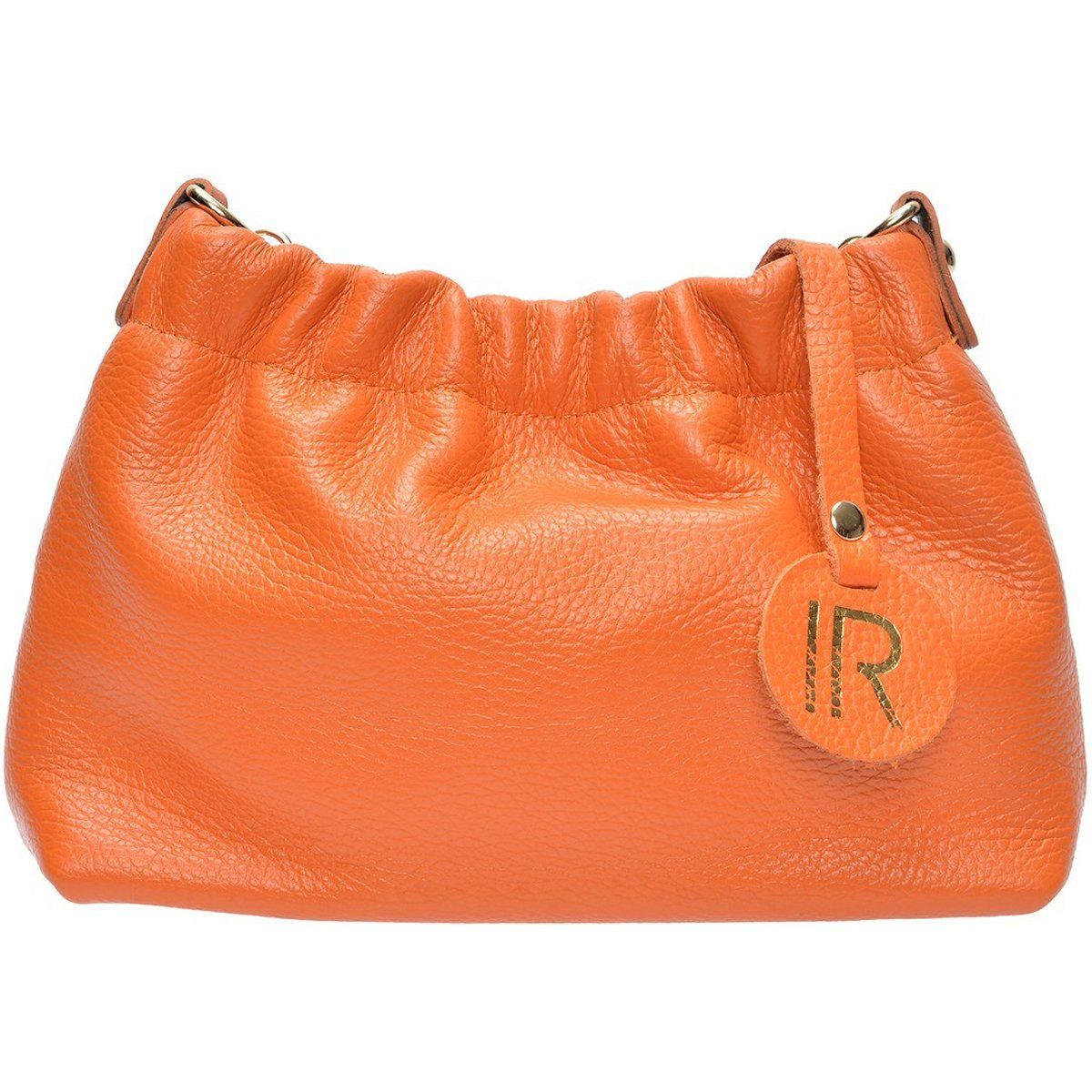 Geraffte Crossbody-Tasche aus Leder