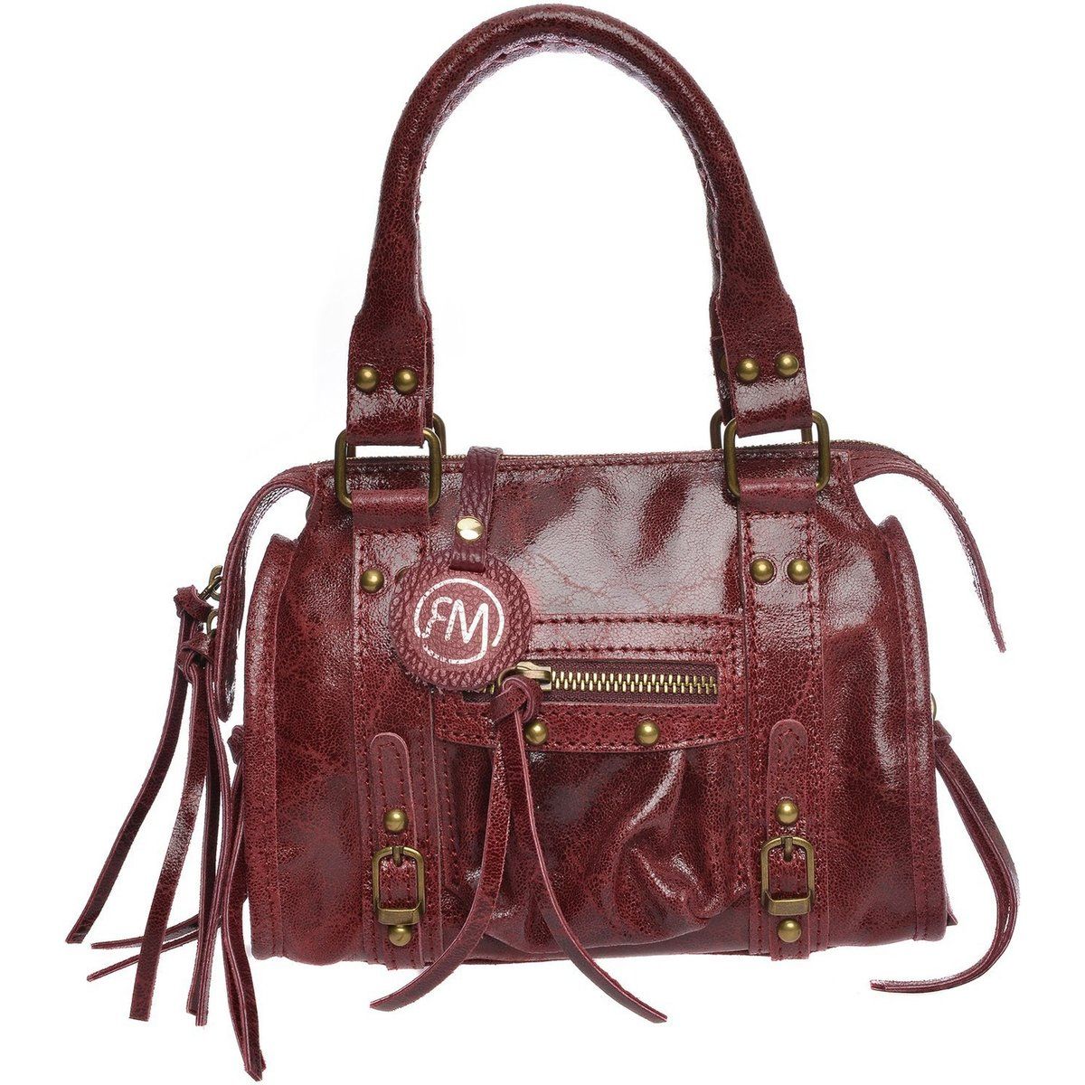 Handtasche aus Rindsleder mit Quasten