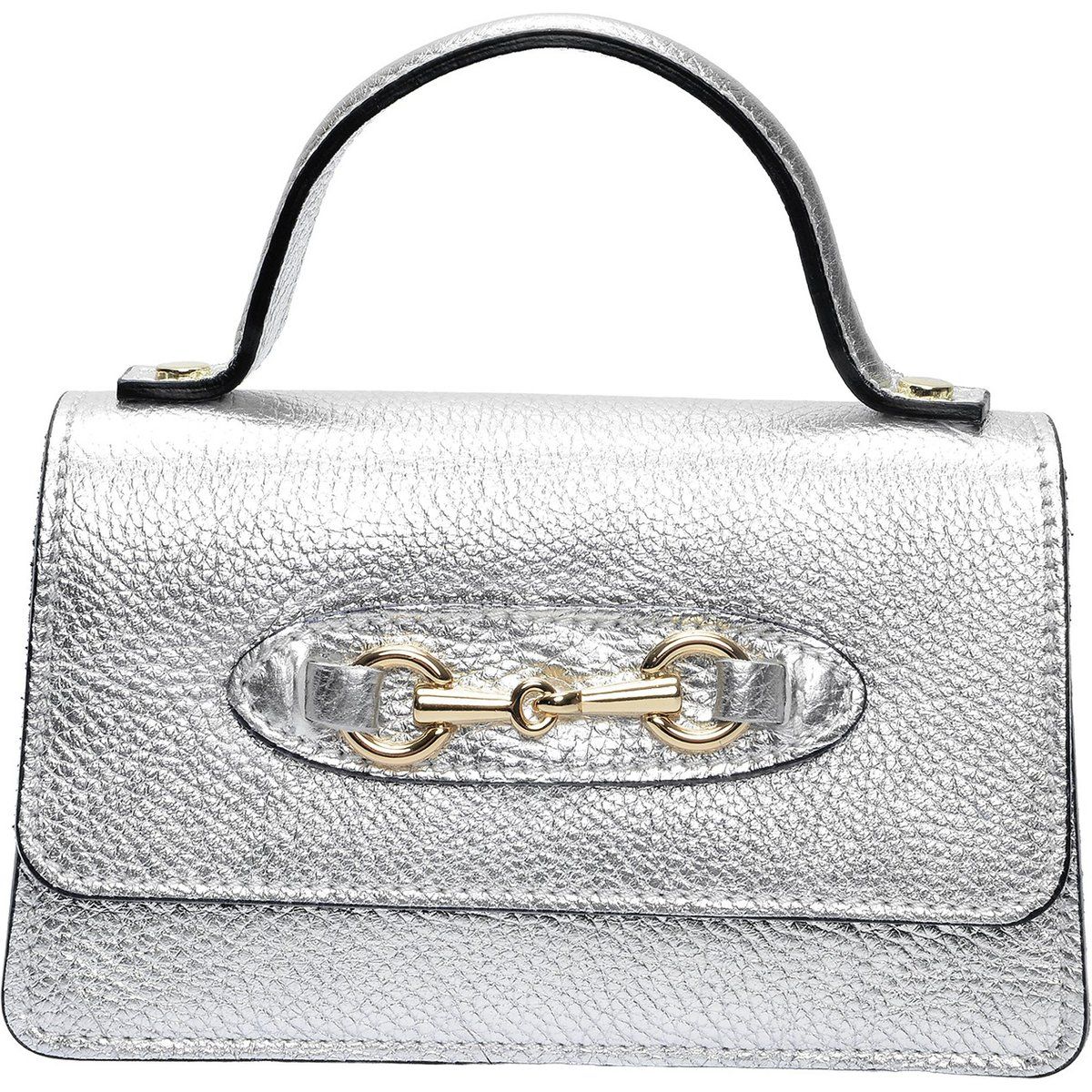 Metallic-Mini-Tasche mit Trensendetail