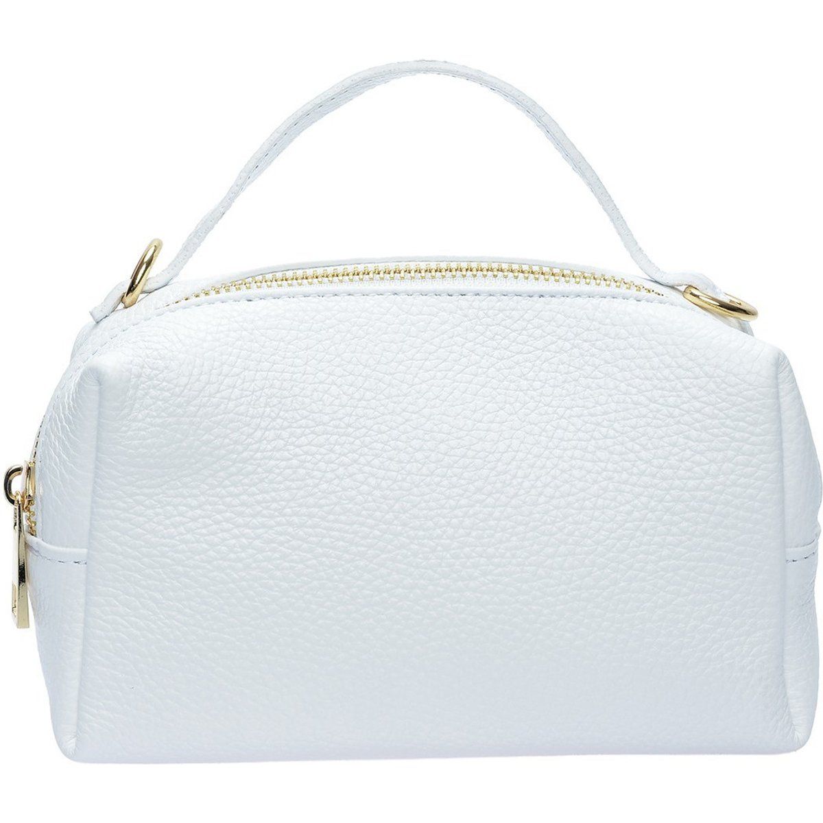 Kleine Henkeltasche aus genarbtem Leder
