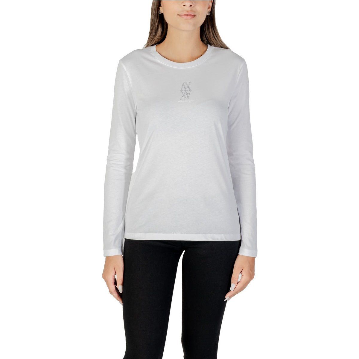 Langarmshirt mit Strass-Logo
