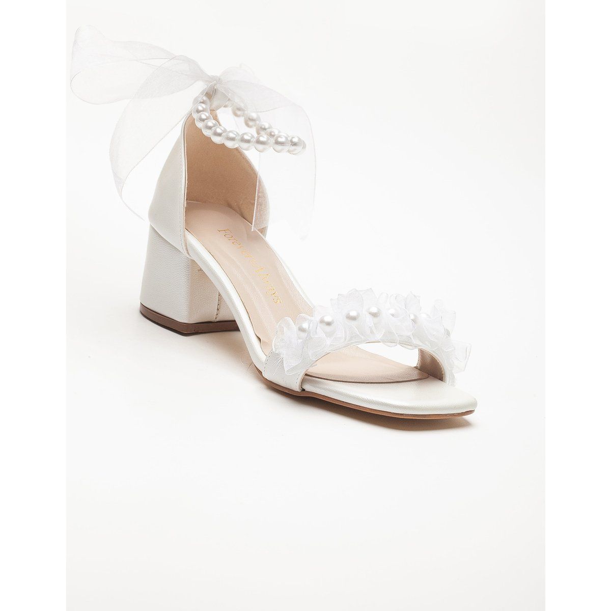 Elegante Blockabsatz-Schuhe mit Perlenverzierung