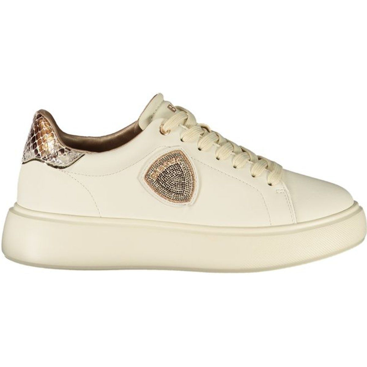 Plateau-Schuhe mit Strass-Wappen