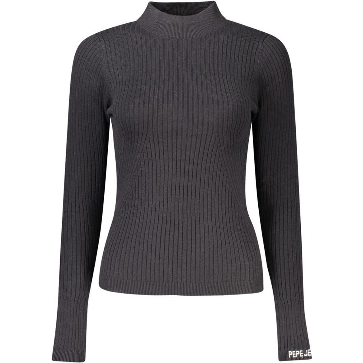 Schmaler Rippstrick-Pullover mit Stehkragen