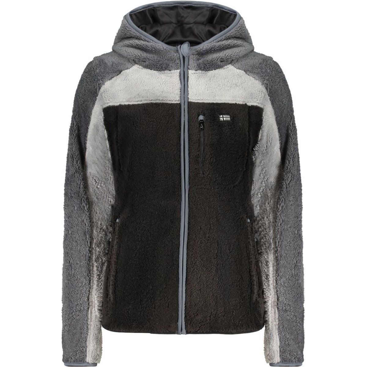 Dreifarbiges Teddy-Fleece-Sweatshirt mit Kapuze