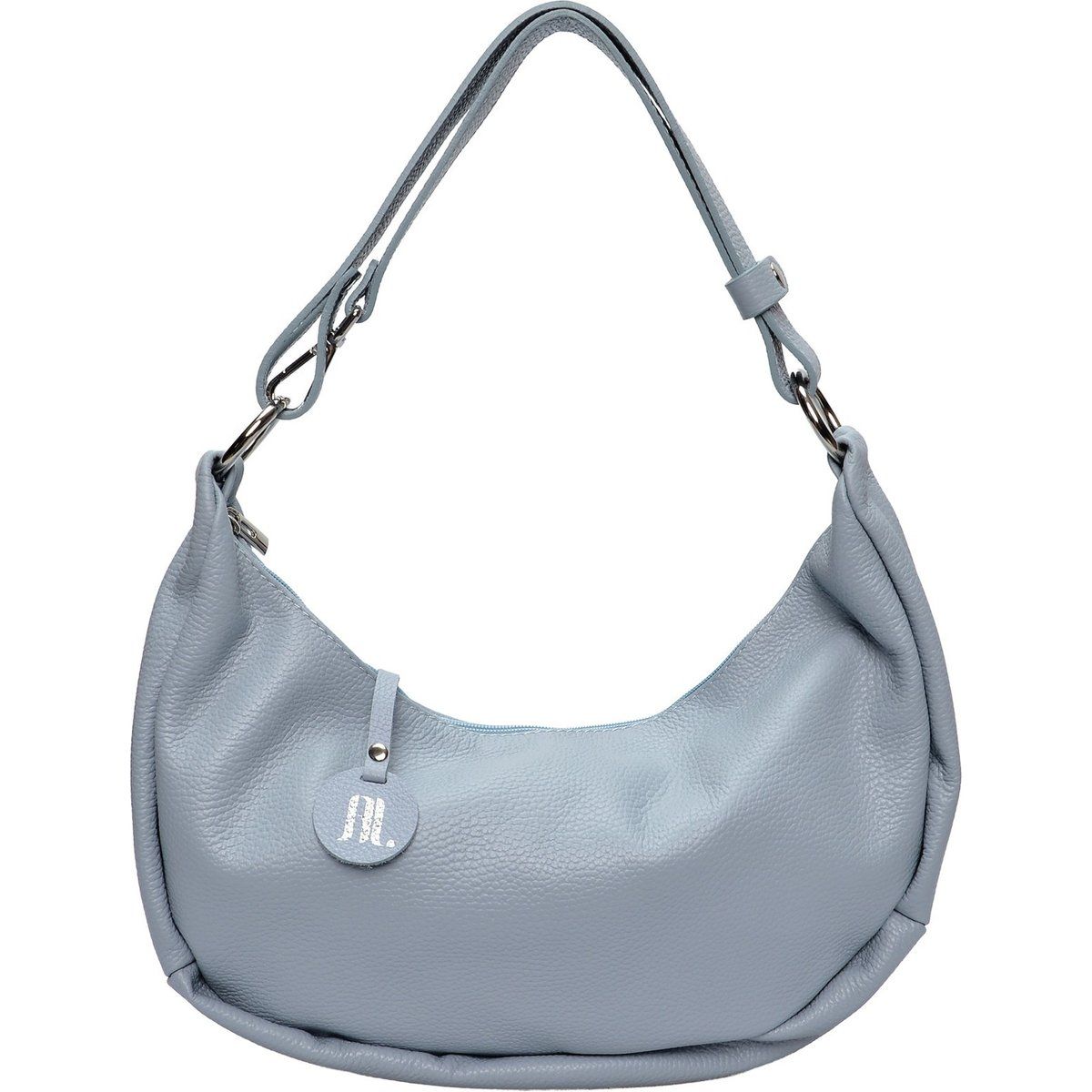 Schultertasche aus genarbtem Leder