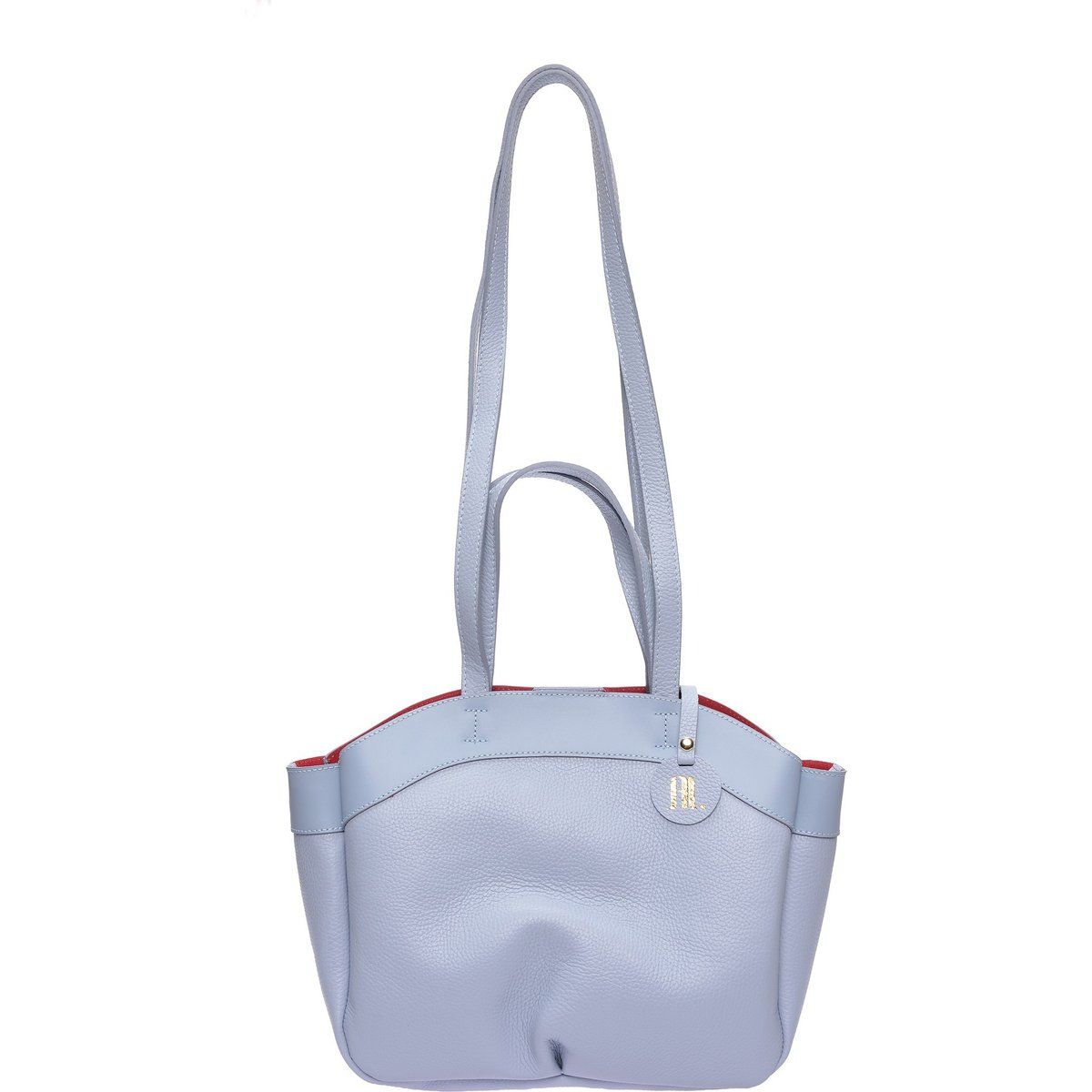 Vielseitige Schultertasche aus genarbtem Leder