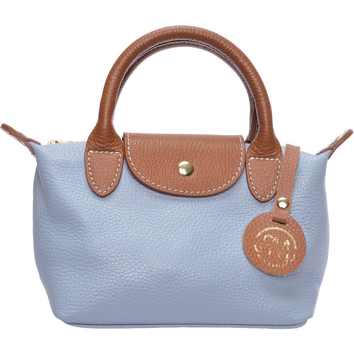 Mini-Henkeltasche aus genarbtem Leder