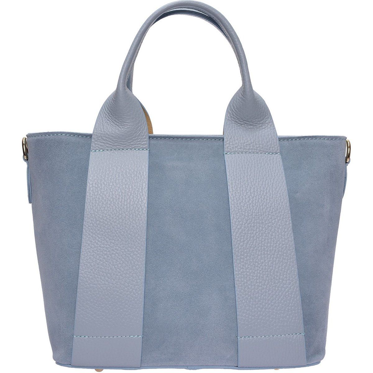 Shopper aus Velours- und Narbenleder