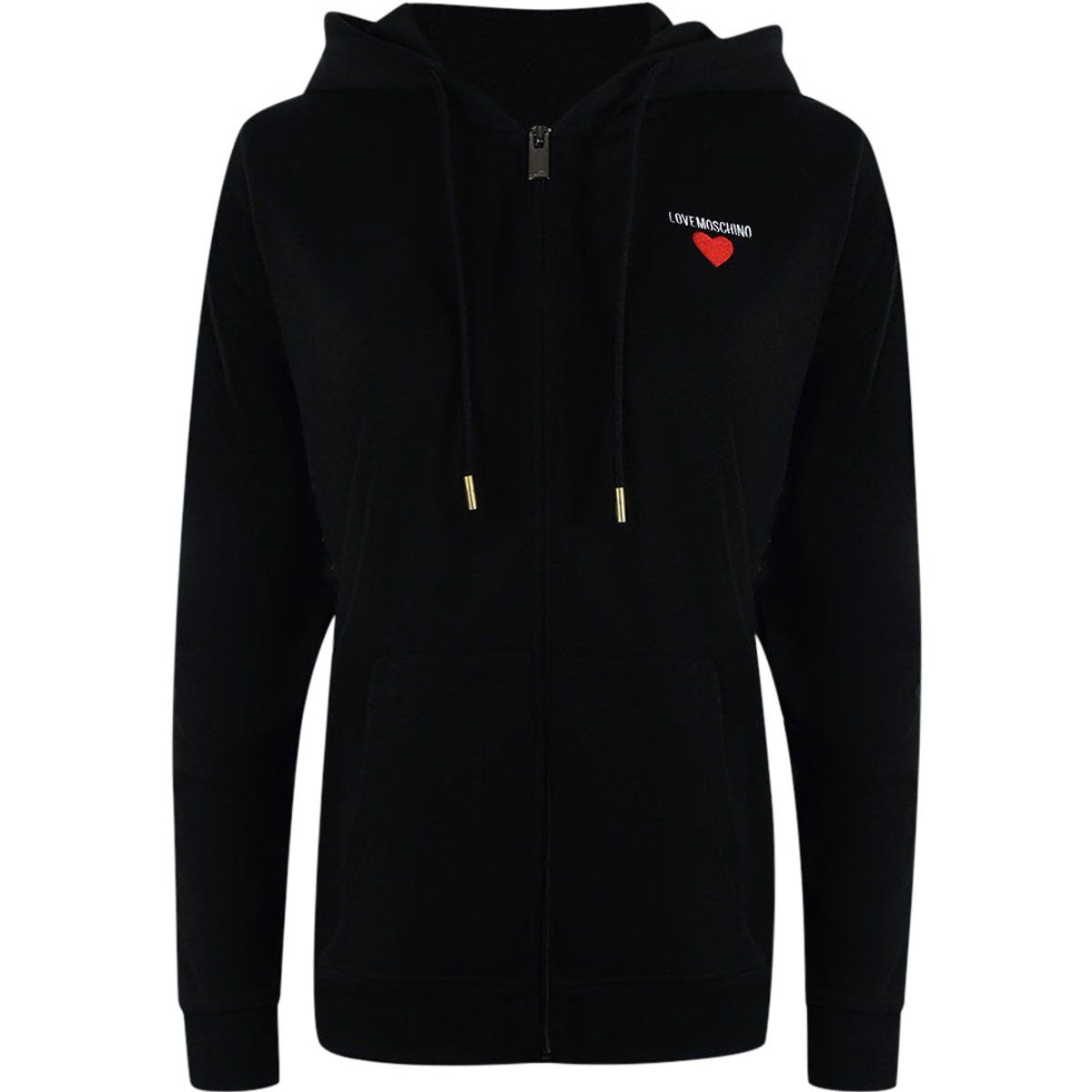 Klassischer Zip-Hoodie mit Herz-Emblem