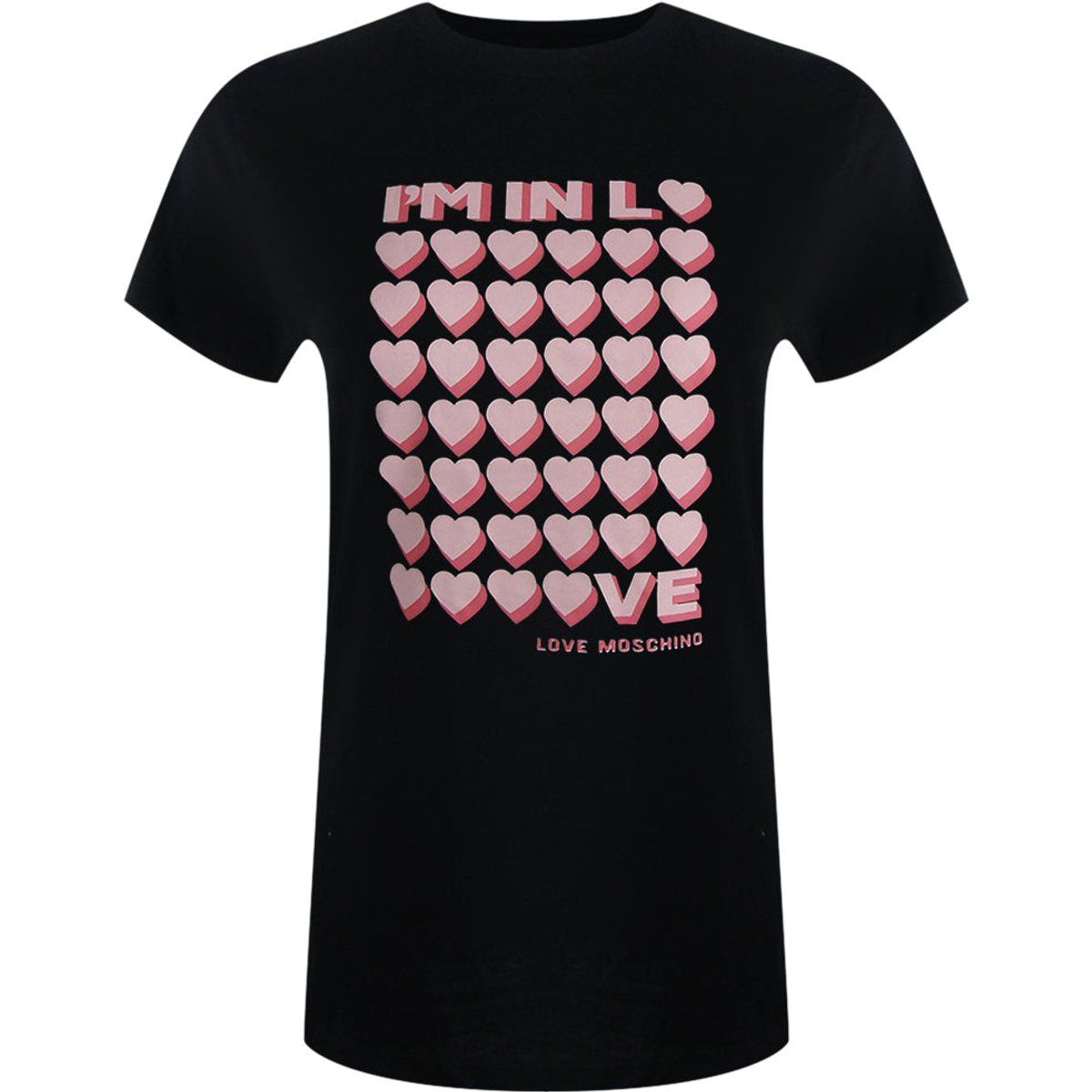 Baumwoll-T-Shirt mit Herz-Grafik-Print
