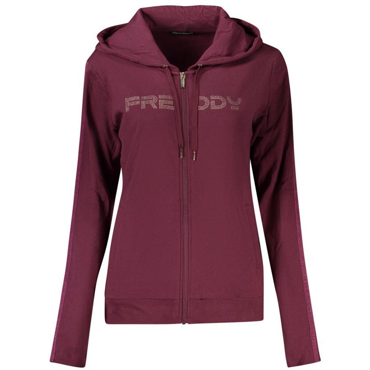 Hoodie mit Reißverschluss und Strasslogo