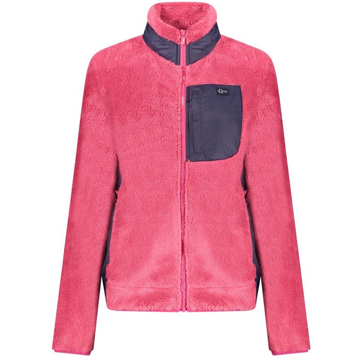 Teddy-Fleecejacke mit Kontrasttasche
