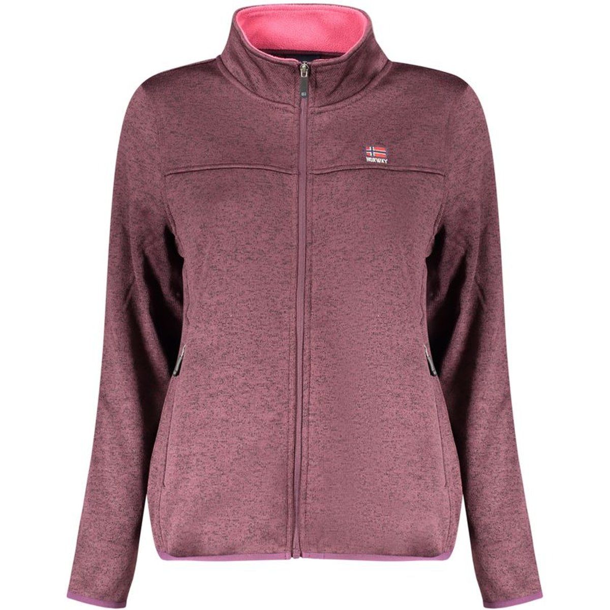 Melierte Fleecejacke mit Reißverschluss