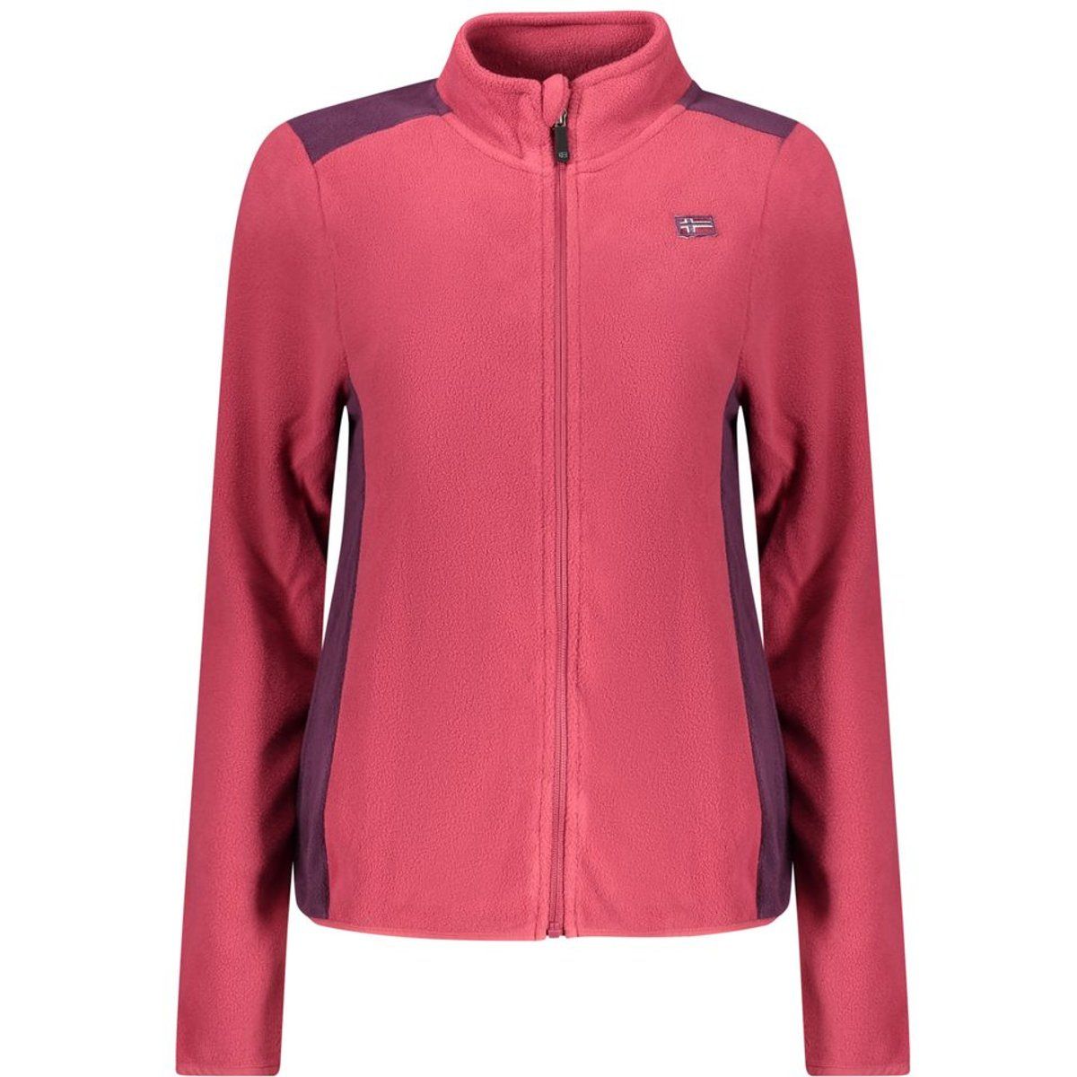 Fleecejacke mit Reißverschluss und Kontrasteinsätzen