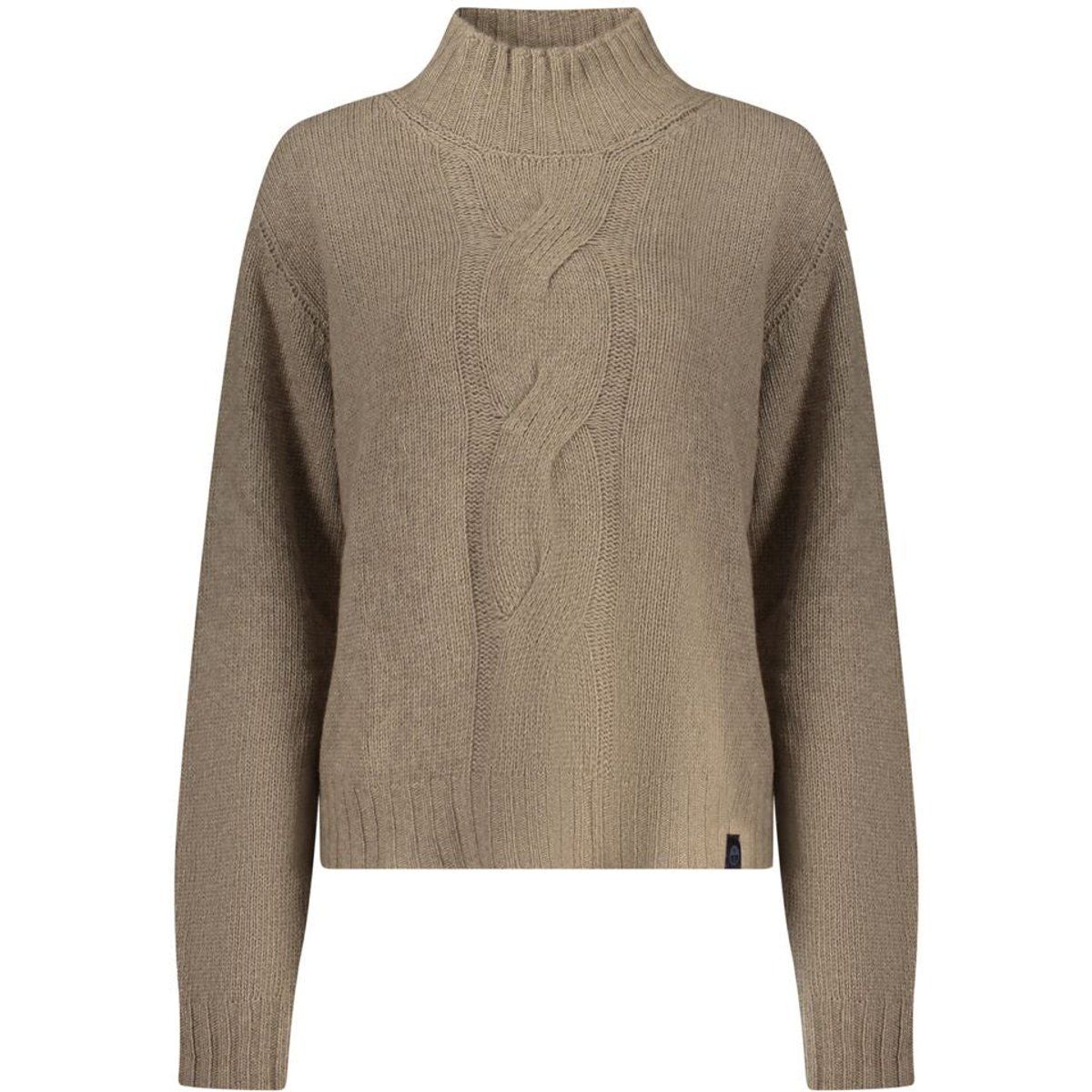 Zopfstrickpullover mit Stehkragen