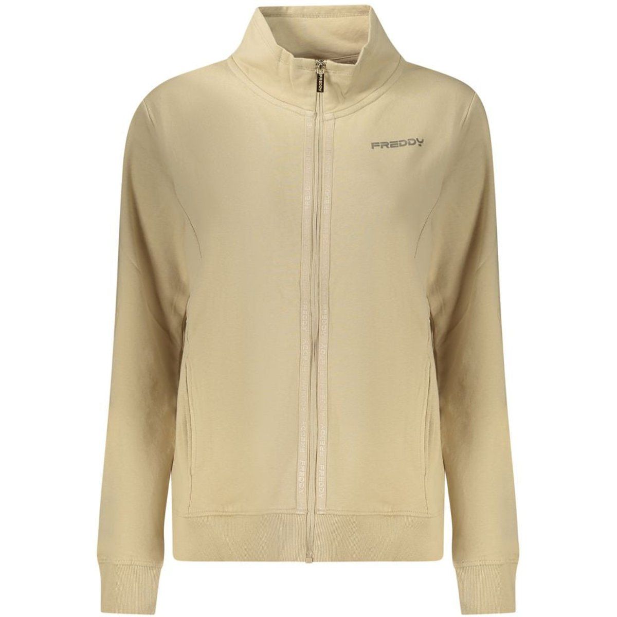 Baumwoll-Sweatjacke mit Stehkragen