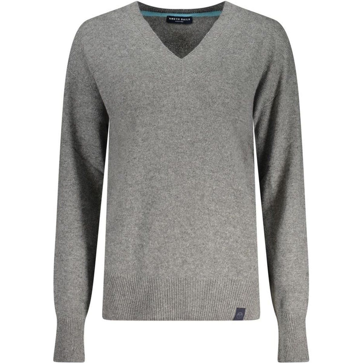 Klassischer Wollmischpullover mit V-Ausschnitt