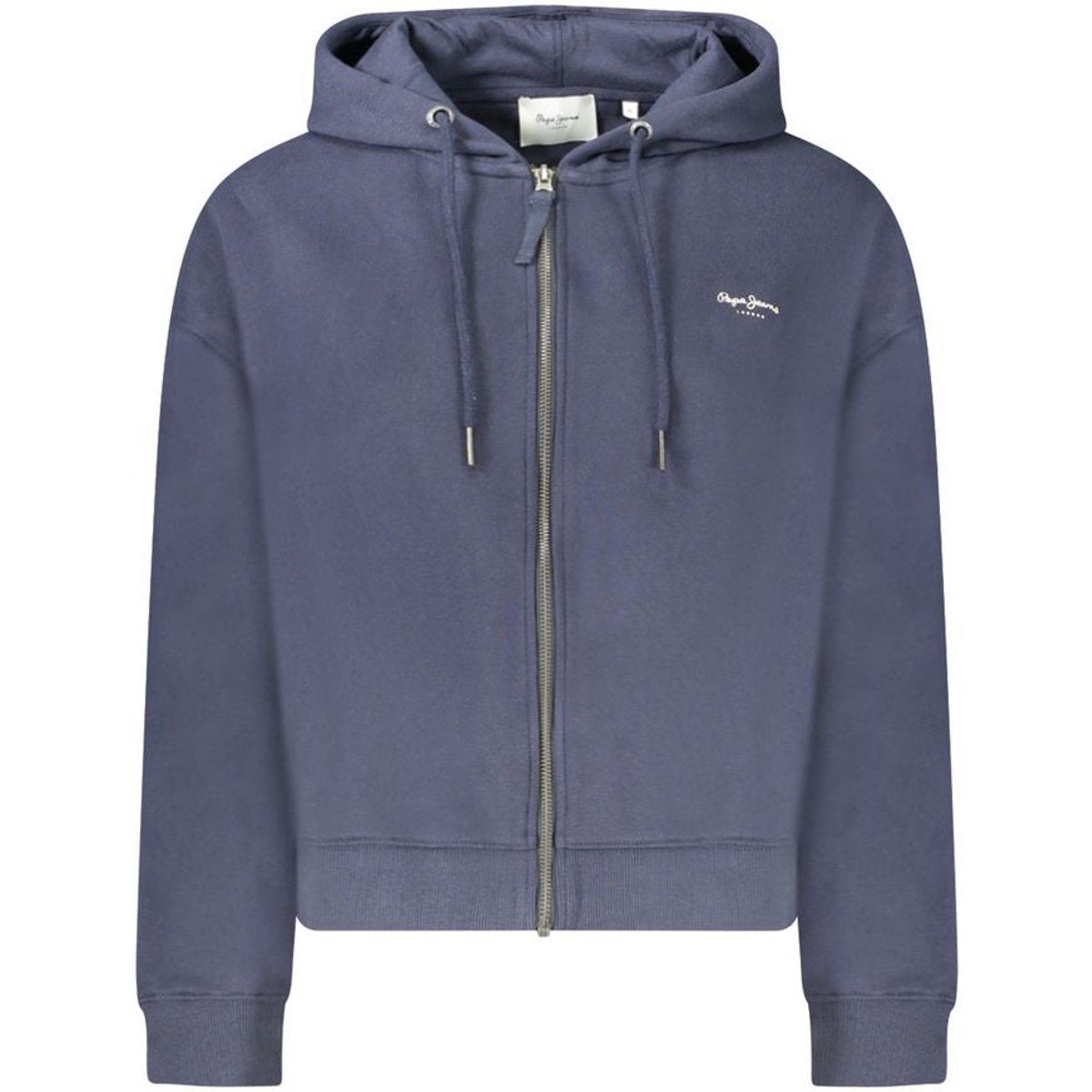 Kurzer Zip-Up Baumwoll Hoodie