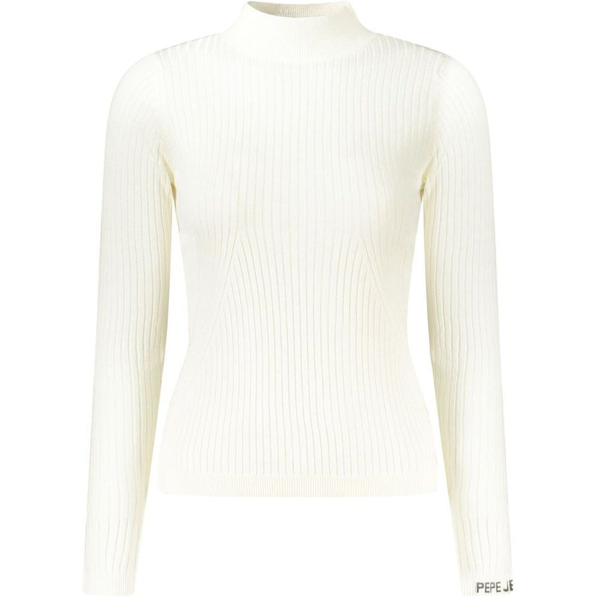 Gerippter Stehkragenpullover aus Baumwolle