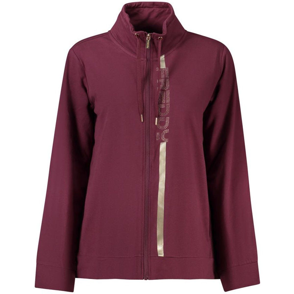 Zip-Sweatshirt mit Strass-Logo