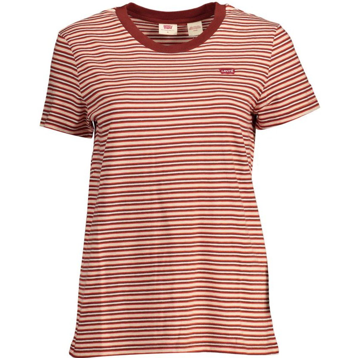 Gestreiftes Baumwoll-T-Shirt mit Rundhalsausschnitt