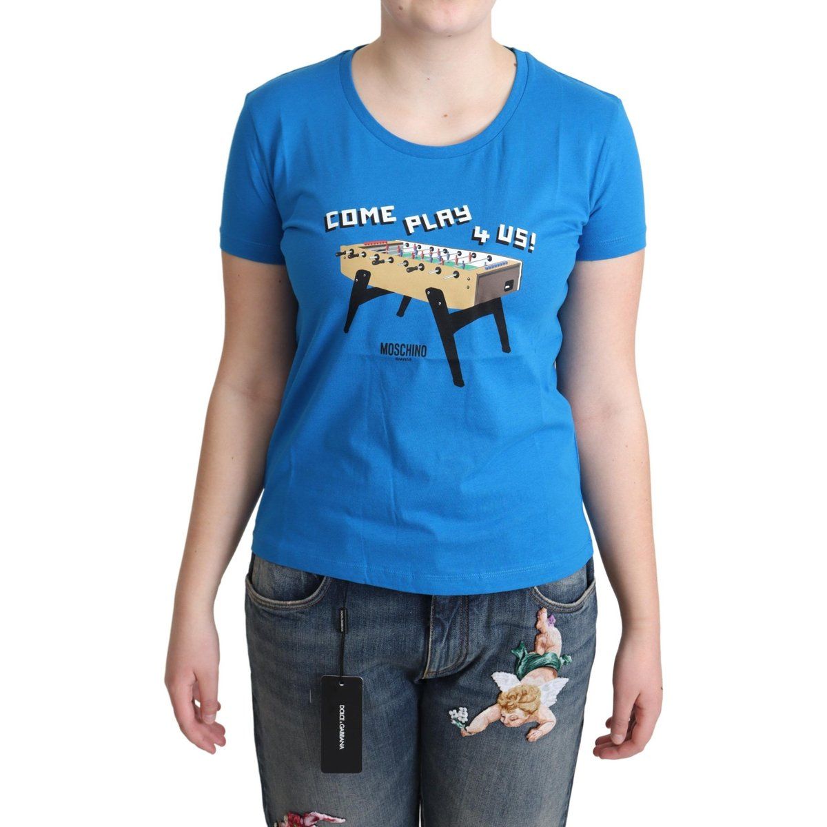 T-Shirt mit Tischfußball-Grafik