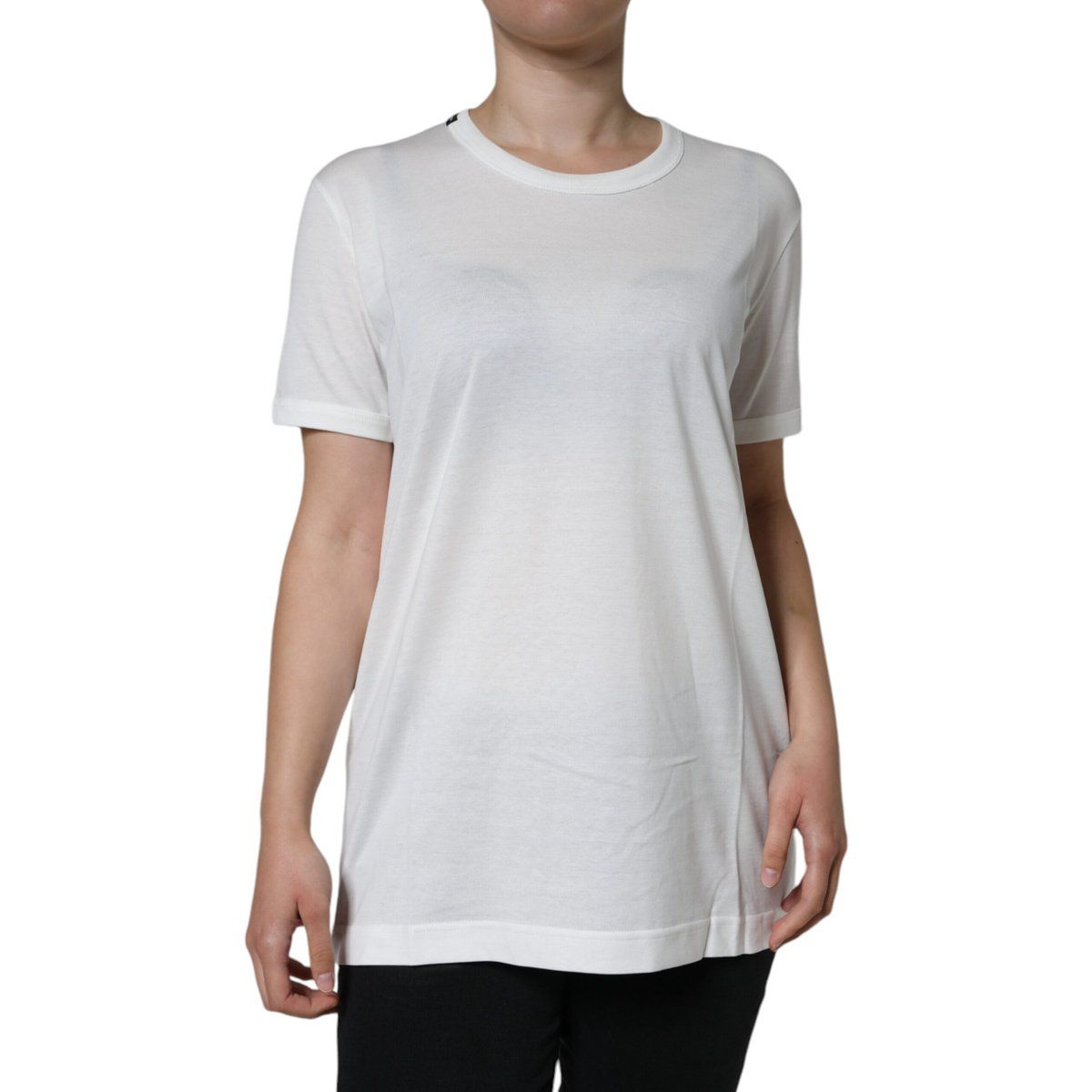Lockeres Baumwoll-T-Shirt mit Rundhalsausschnitt