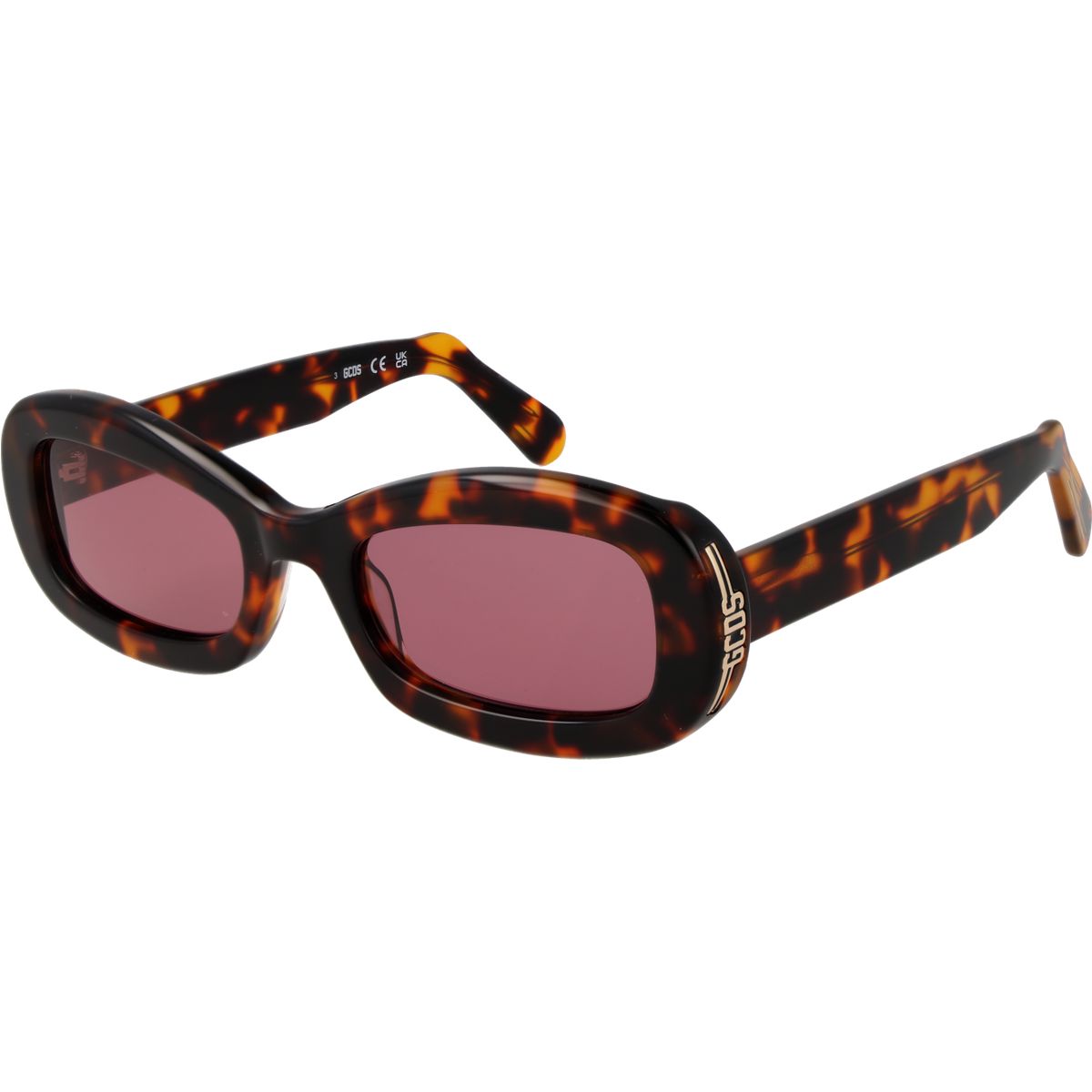 Klobige rechteckige Sonnenbrille mit Schildpatt-Muster