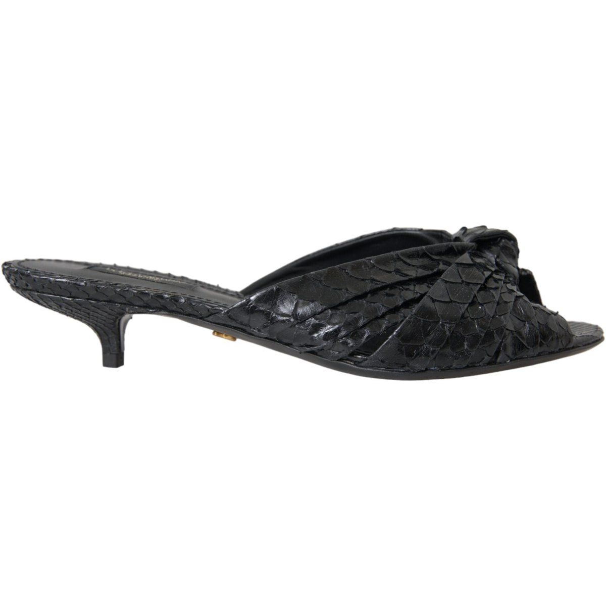 Mules aus Pythonleder mit Knotendetail