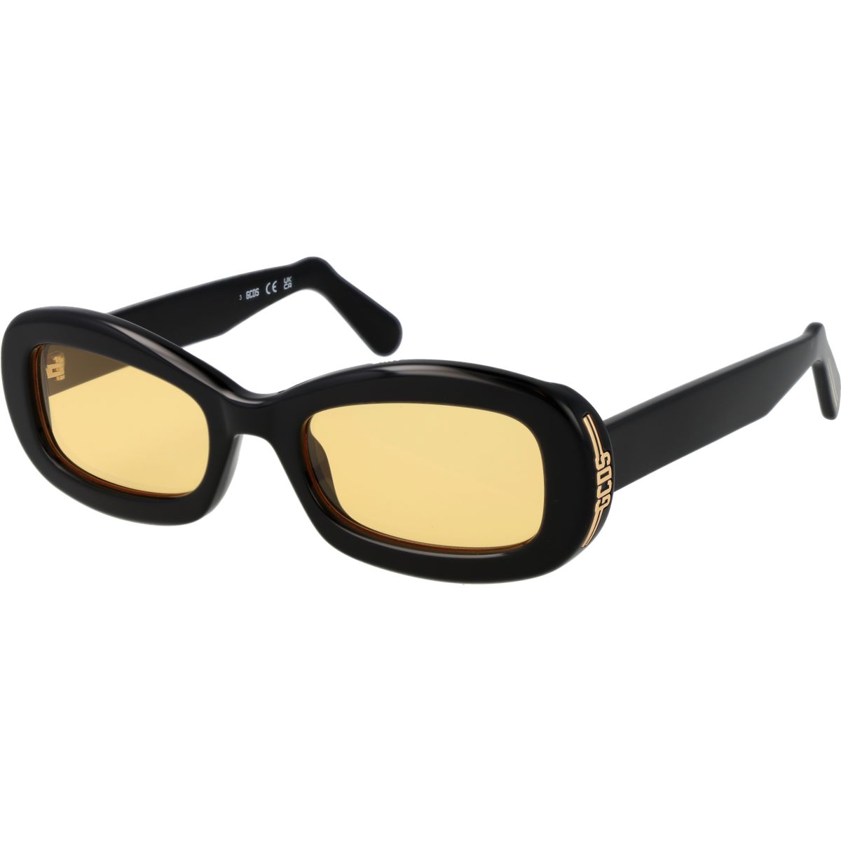 Retro-Oval-Sonnenbrille mit gelben Gläsern