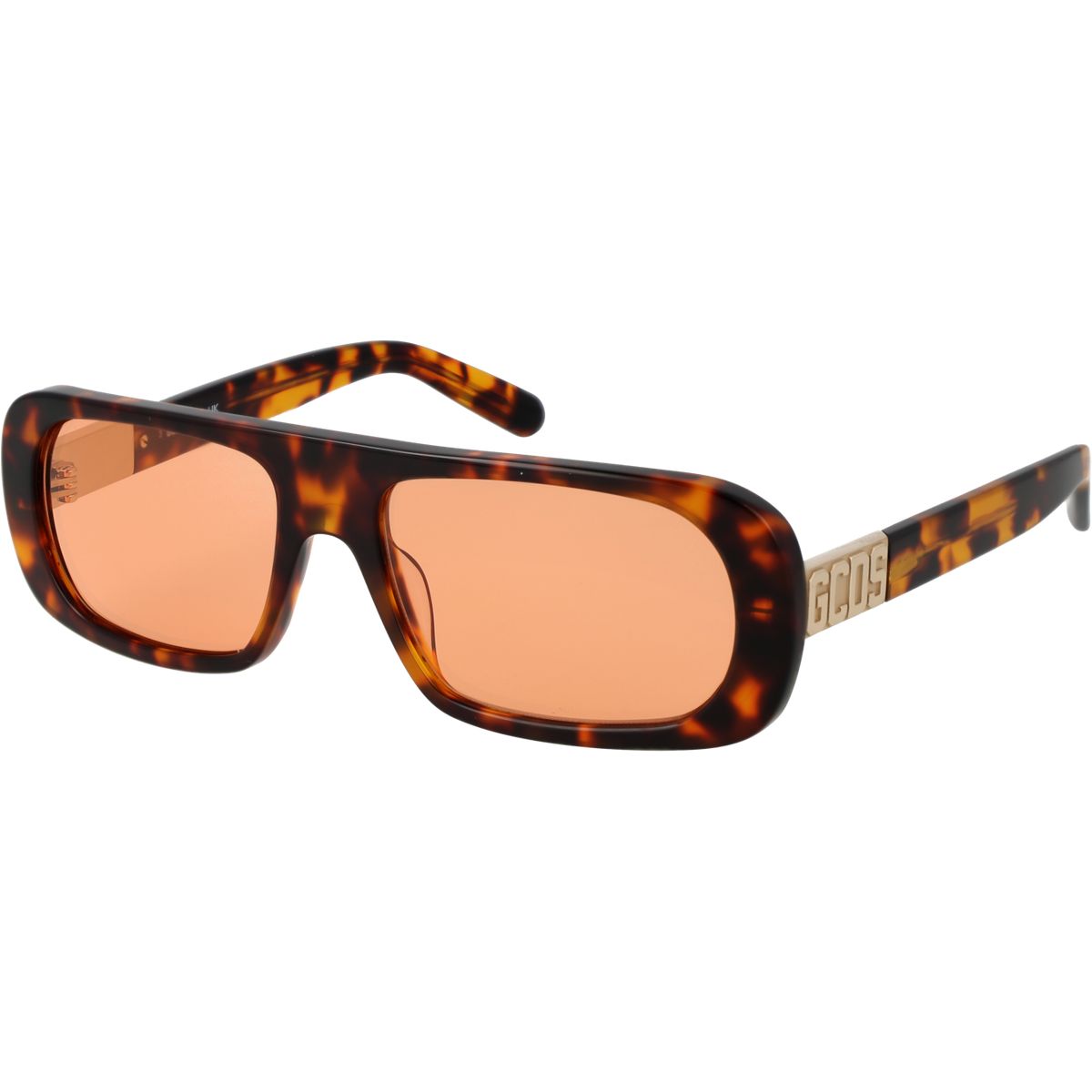 Markante Rechteckige Sonnenbrille in Schildpattoptik