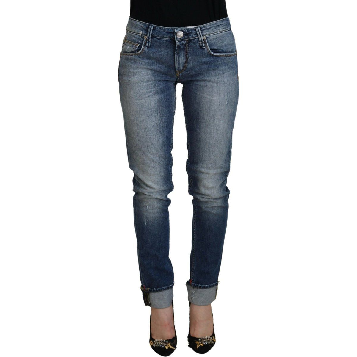 Skinny-Jeans mit niedriger Leibhöhe