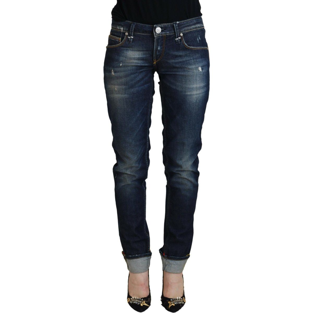 Slim-Fit-Jeans mit Distressed-Details