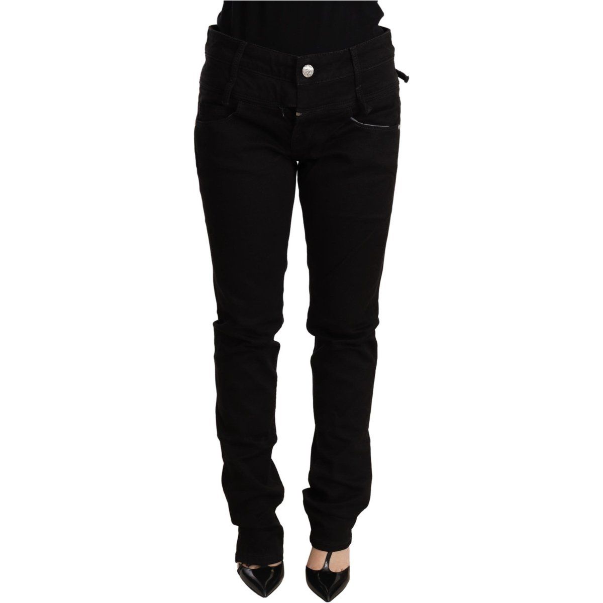 Klassische Slim-Fit Jeans in Schwarz
