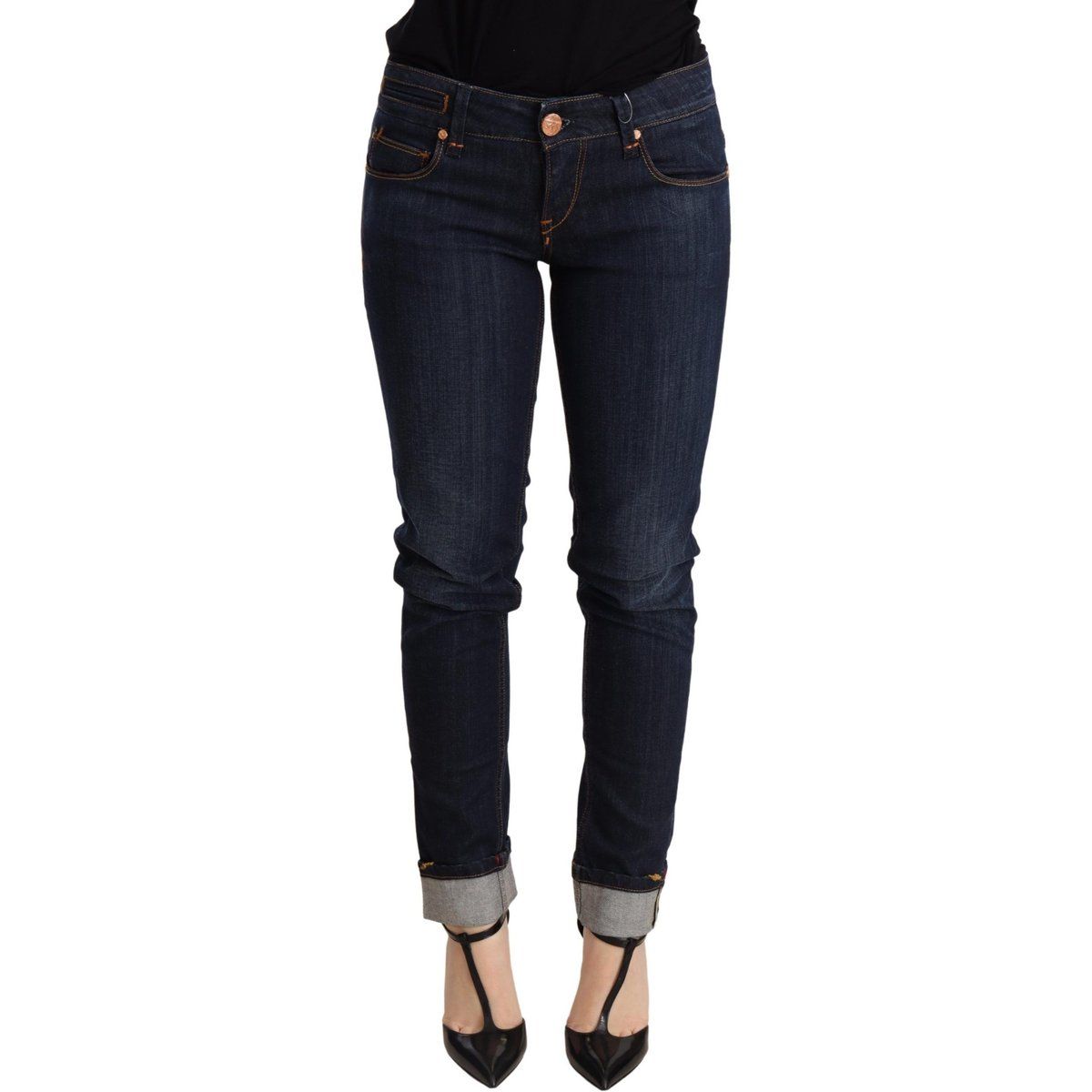 Skinny-Jeans mit umgeschlagenem Saum