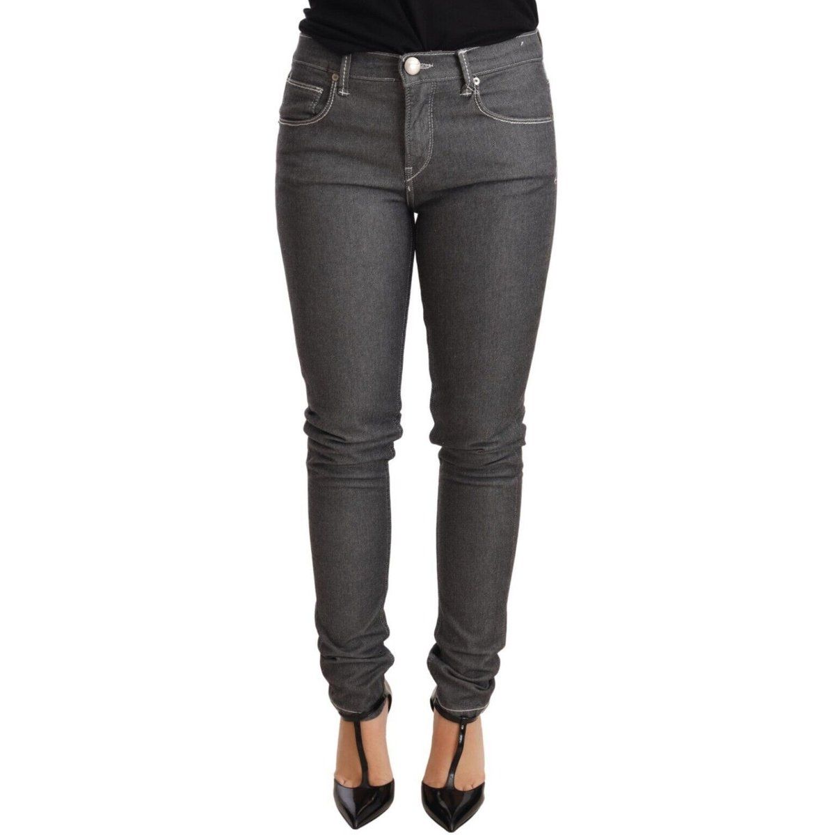 Skinny-Jeans mit Kontrastnähten