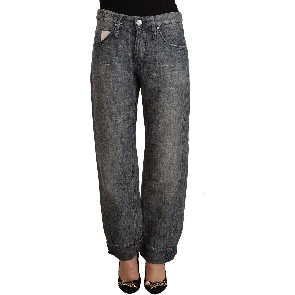 Lässige Weite Jeans im Used-Look