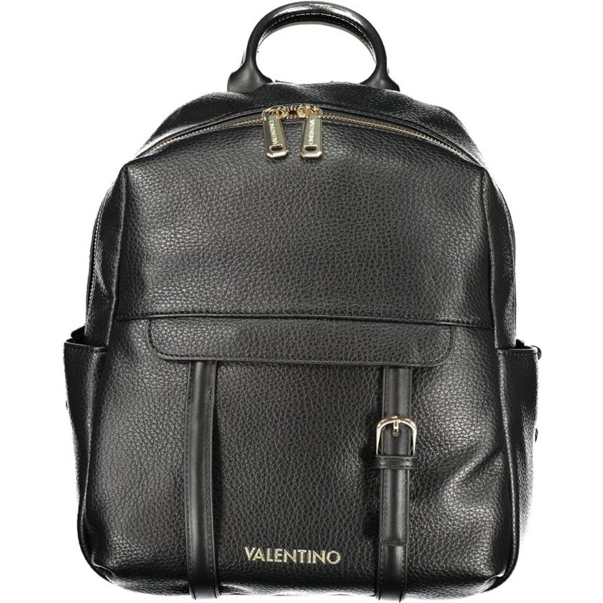 Strukturierter Kunstleder-Rucksack mit Schnalle